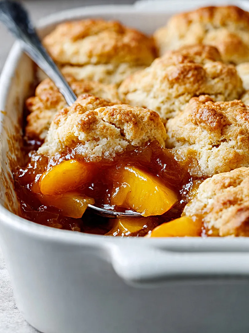 Peach Cobbler with Biscuit Crust