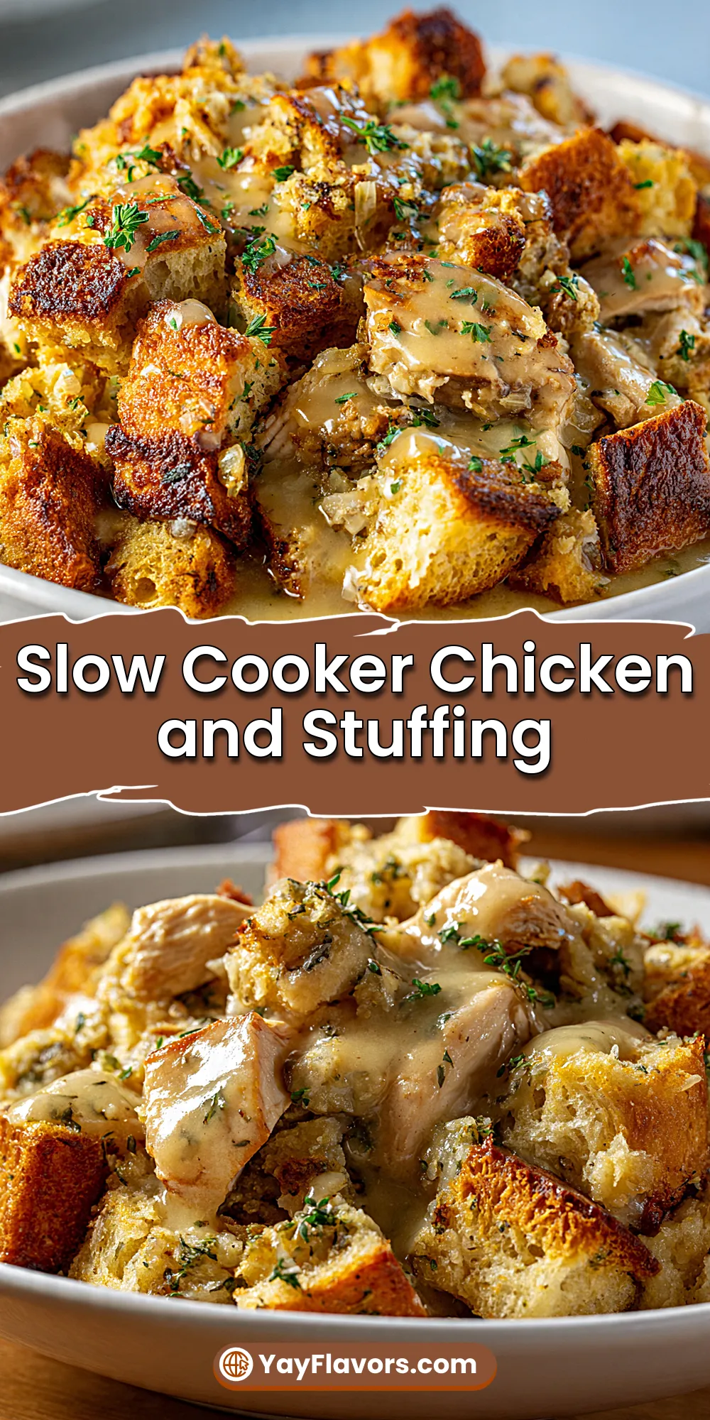Slow Cooker Chicken and Stuffing